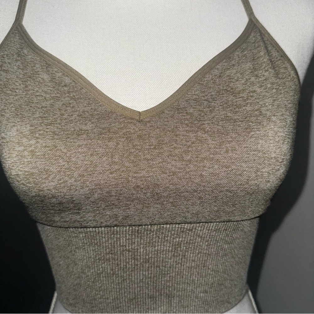 PINK Active Victoria Secret’s‎ Seamless Crop Tank Sports Bra Green Women’s Small - Picture 2 of 8